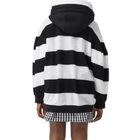 Hoodie oversize en coton avec cygne et découpe - Noir