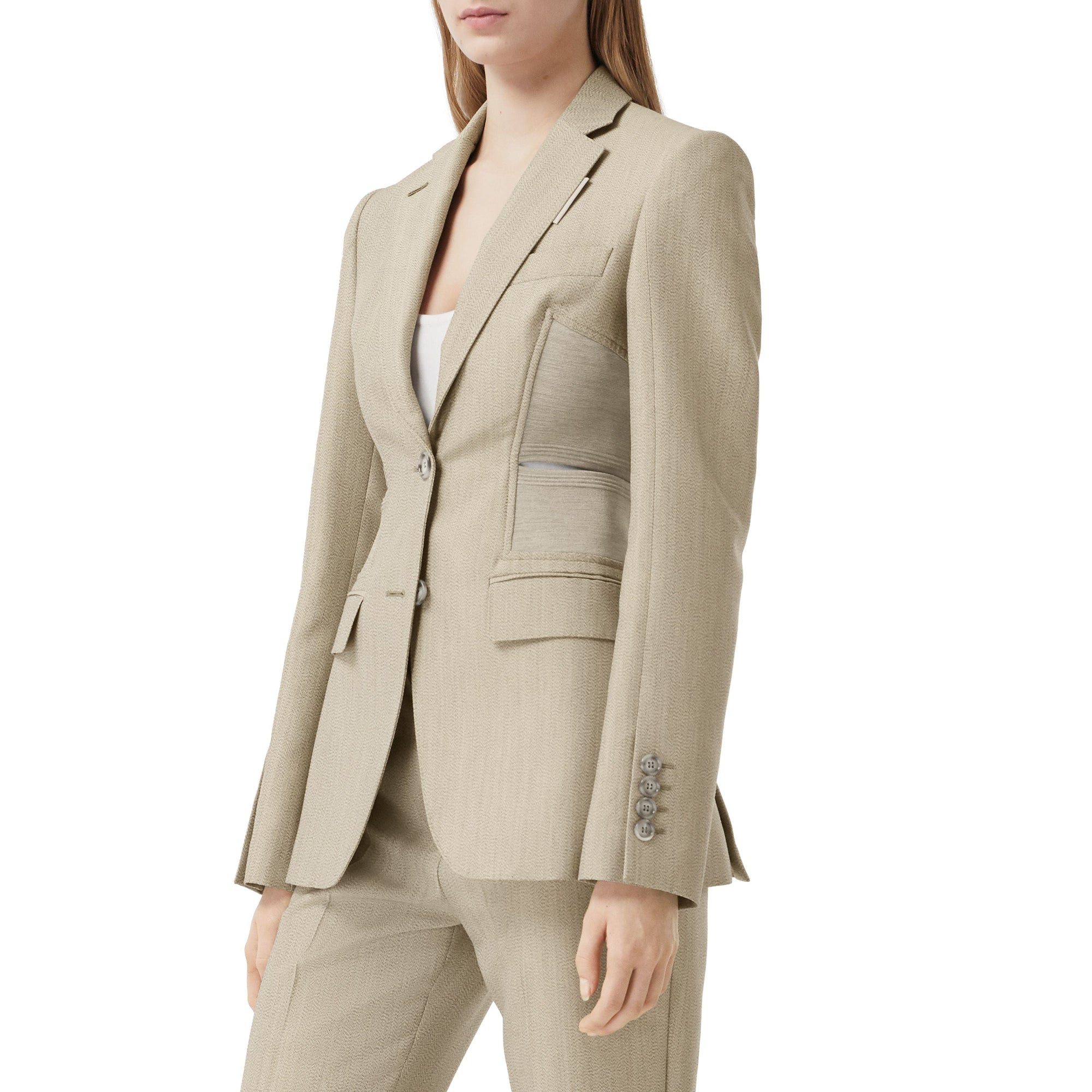 Blazer en laine technique avec découpes - Gris