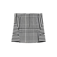 BLACK IP PATTERN Minijupe en laine technique check et rayée