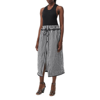 Robe repliable en laine technique et coton vichy - Noir