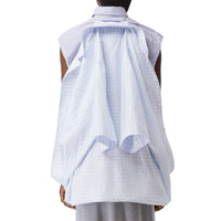 PALE BLUE Double chemise oversize rayée et vichy
