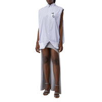 PALE BLUE Double chemise oversize rayée et vichy