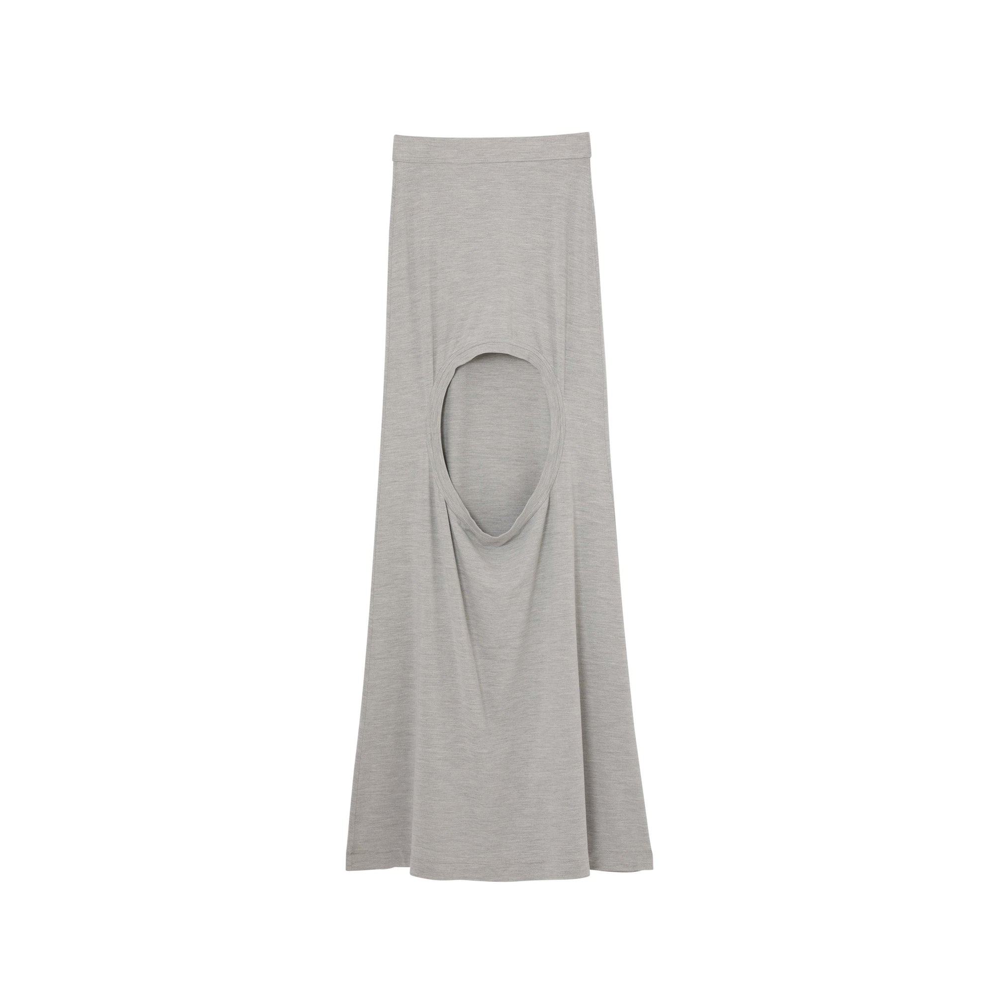 Jupe en jersey de soie stretch avec découpe - Camaïeu de gris