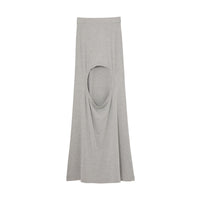 GREY MELANGE Jupe en jersey de soie stretch avec découpe
