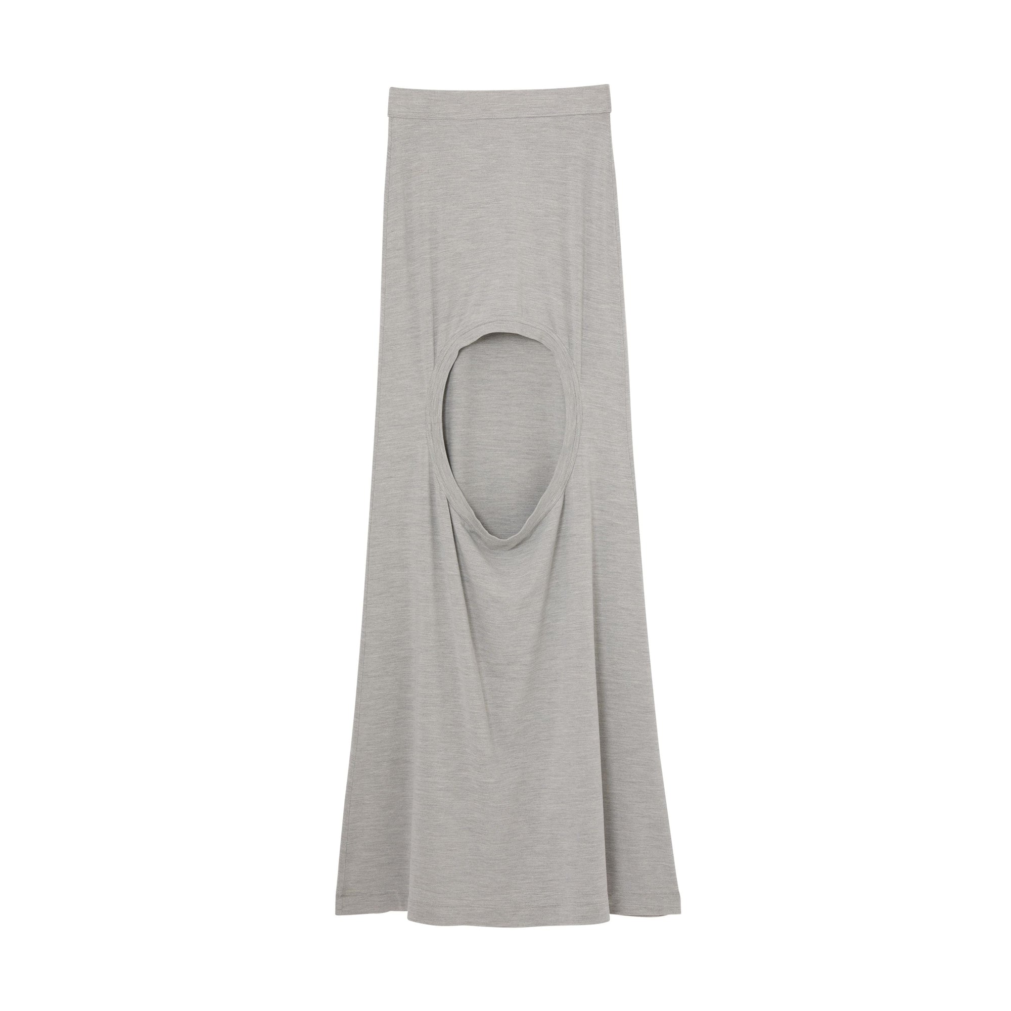 GREY MELANGE Jupe en jersey de soie stretch avec découpe