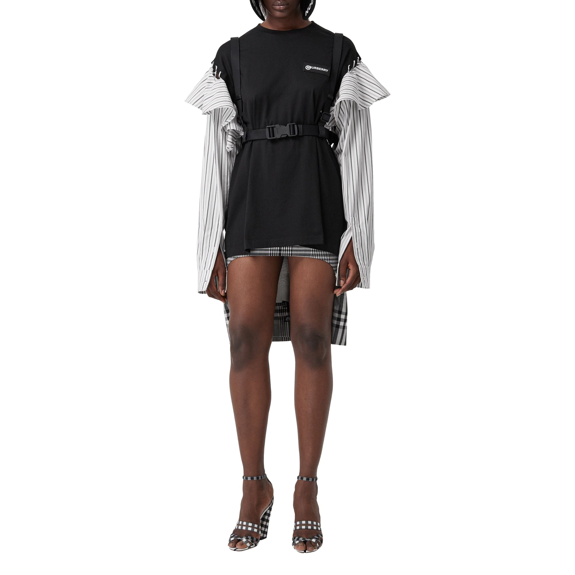T-shirt en coton à volants - Noir