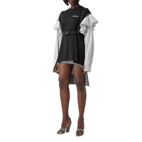 T-shirt en coton à volants - Noir