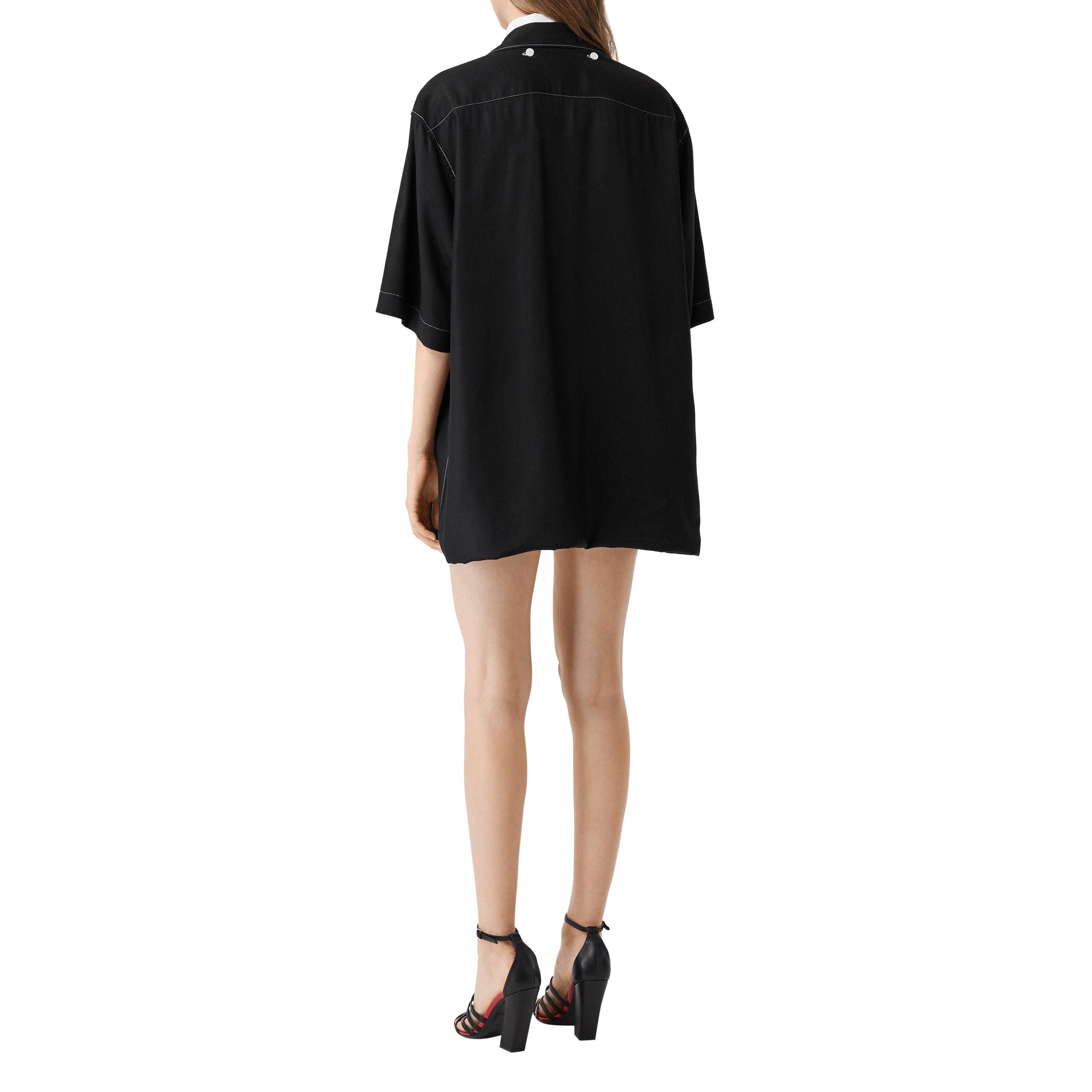 Double chemise oversize avec logo appliqué - Blanc optique