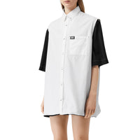 Double chemise oversize avec logo appliqué - Blanc optique