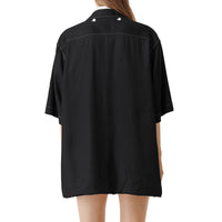 Double chemise oversize avec logo appliqué - Blanc optique