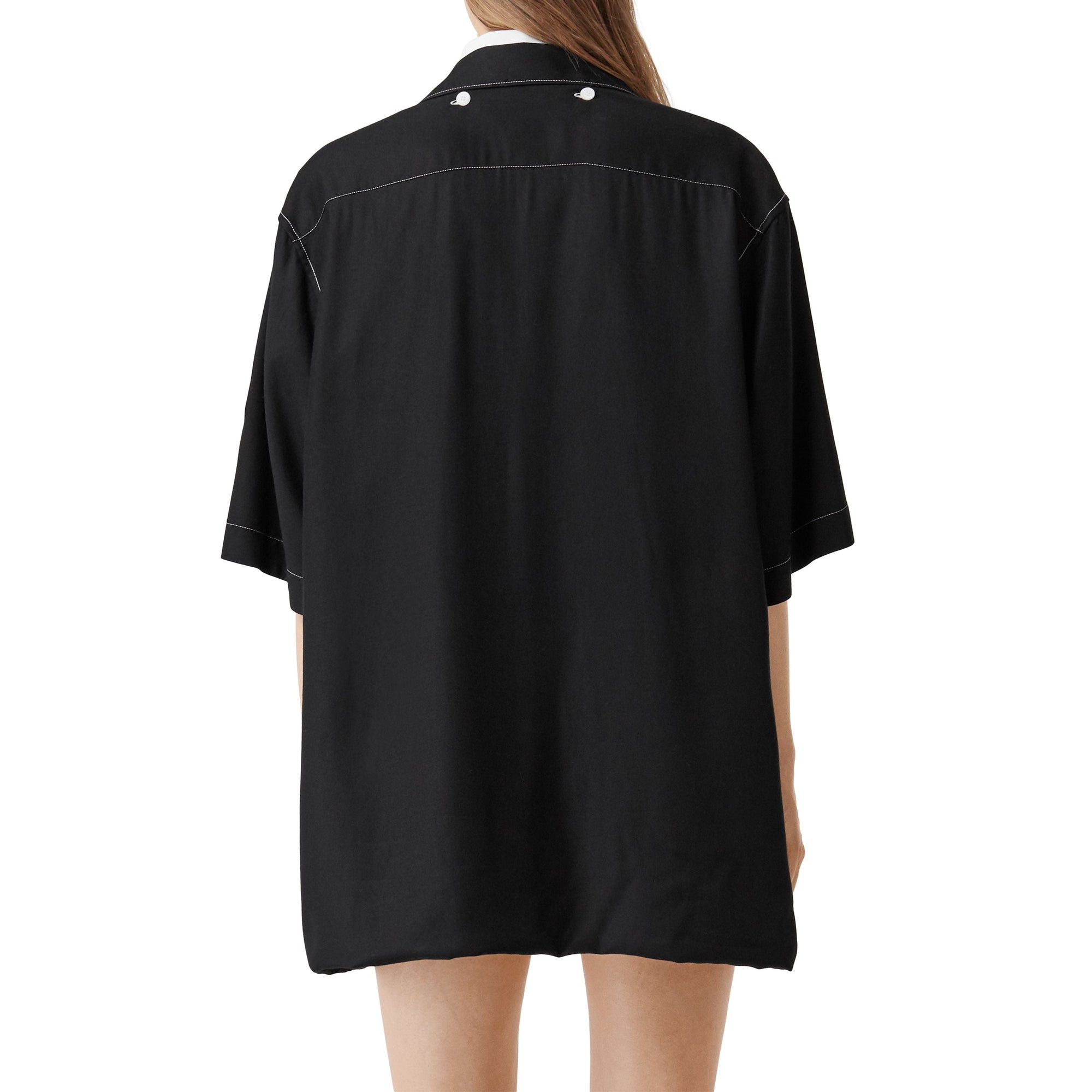 Double chemise oversize avec logo appliqué - Blanc optique