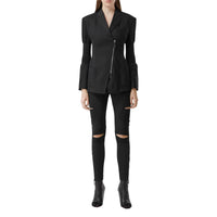 Pantalon skinny en sergé technique avec découpes - Noir
