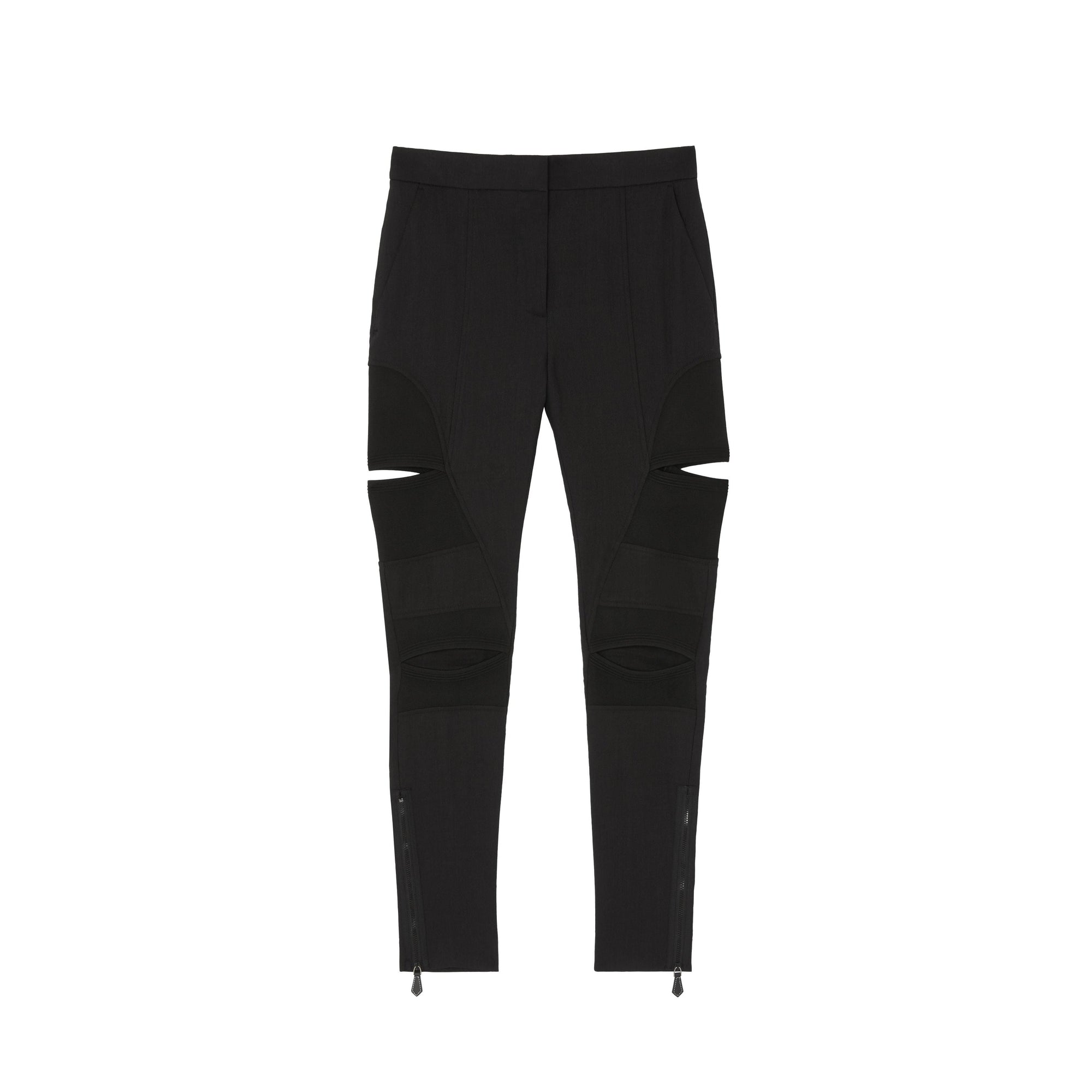 Pantalon skinny en sergé technique avec découpes - Noir