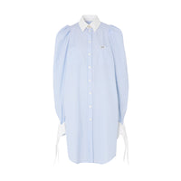 PALE BLUE STRIPE Robe chemise en popeline de coton rayée