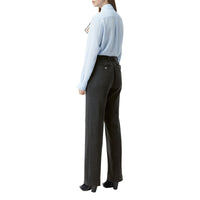 Pantalon tailleur en cachemire technique et soie avec poches à rabat - Gris anthracite