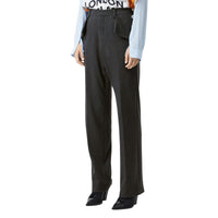 Pantalon tailleur en cachemire technique et soie avec poches à rabat - Gris anthracite