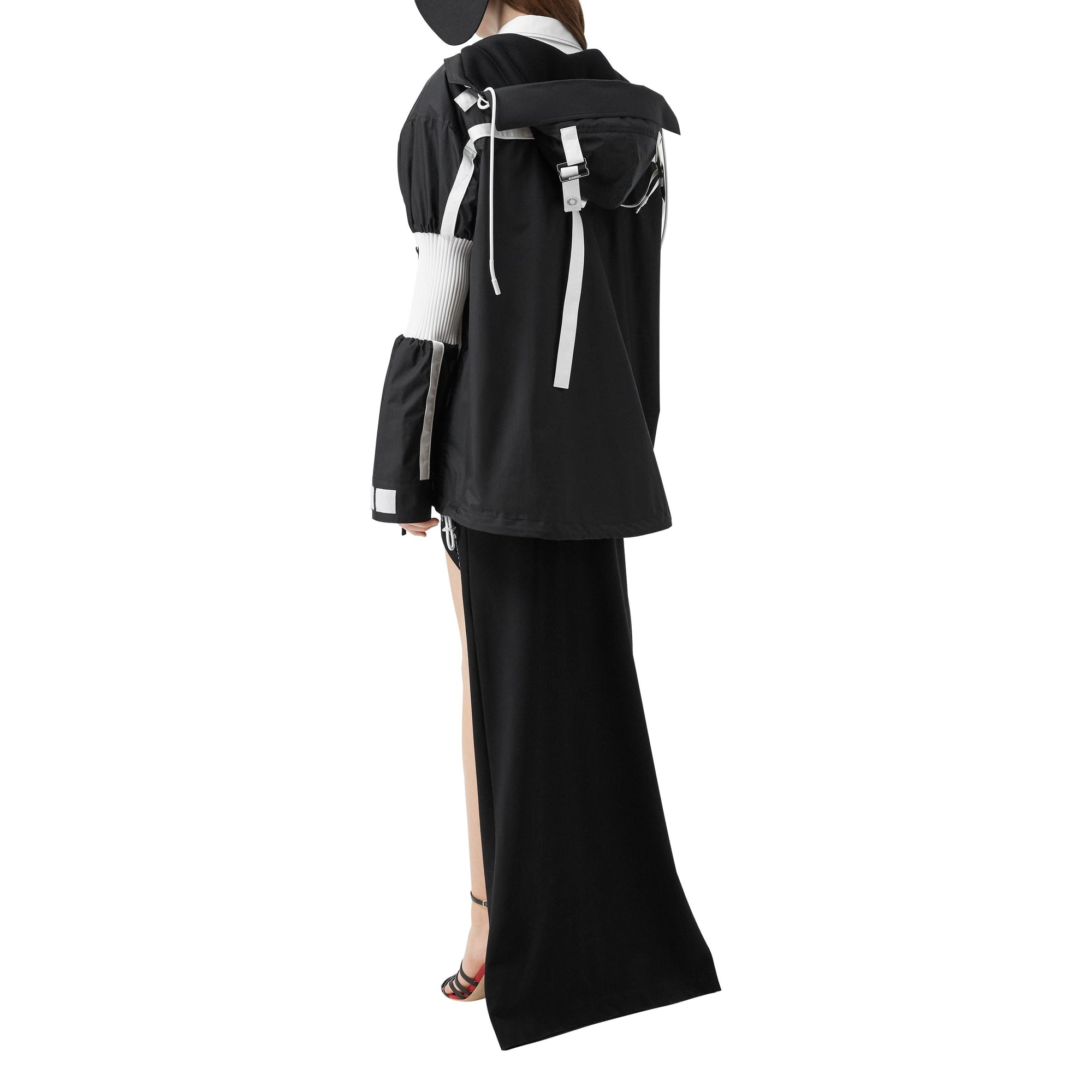 Veste de survêtement déstructurée en nylon bicolore - Noir