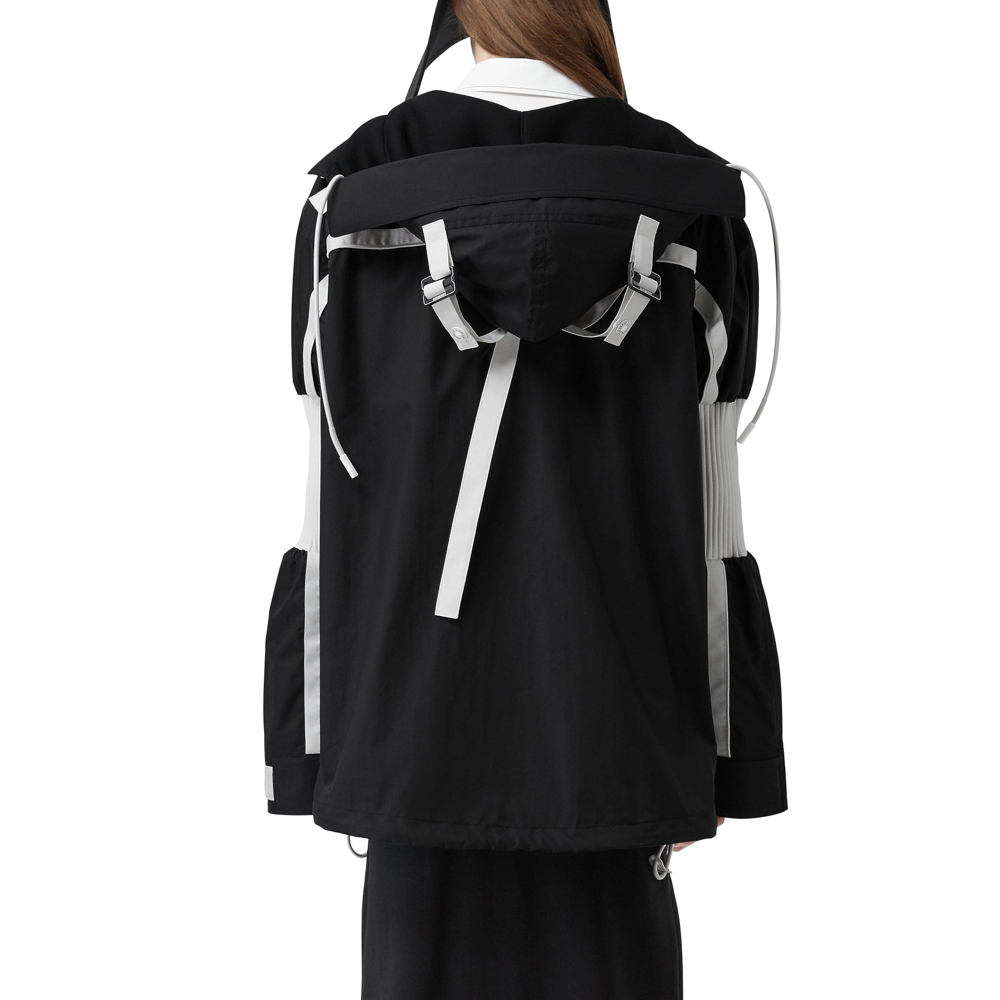 Veste de survêtement déstructurée en nylon bicolore - Noir