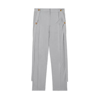 HEATHER MELANGE Pantalon tailleur sur mesure en jersey avec sangles