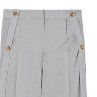 Pantalon tailleur sur mesure en jersey avec sangles - Gris