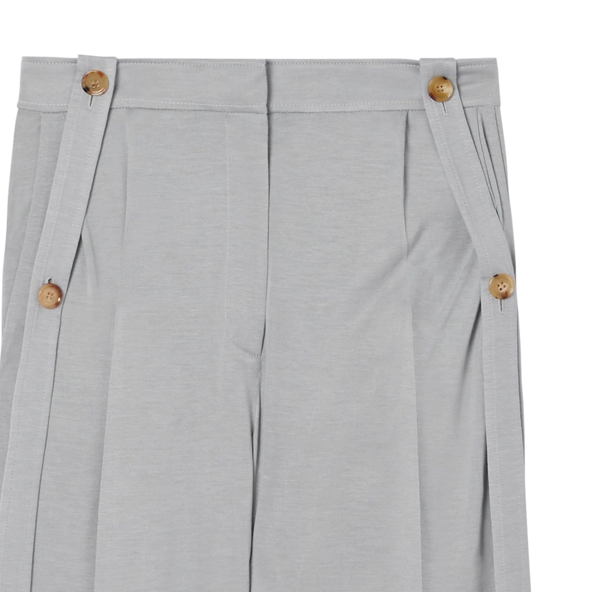 Pantalon tailleur sur mesure en jersey avec sangles - Gris