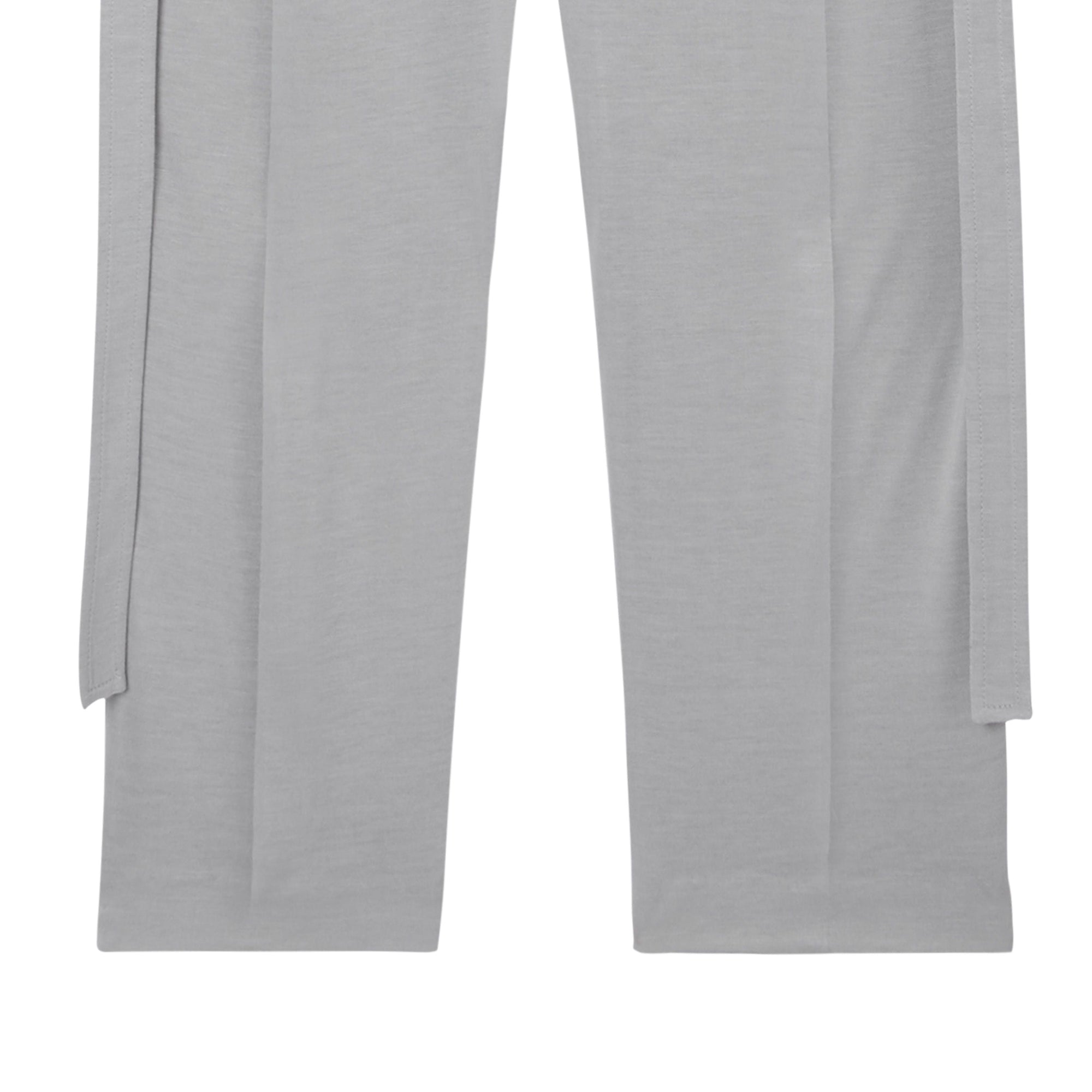 Pantalon tailleur sur mesure en jersey avec sangles - Gris