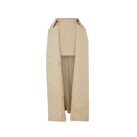 Minijupe en sergé de coton avec empiècement façon trench amovible - Fauve doux