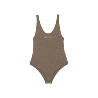 Body en cachemire technique côtelé avec logo - Camaïeu de noix de pécan