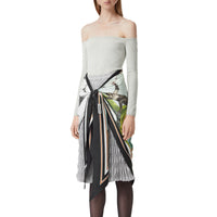 GREY MELANGE Body avec foulard en soie à imprimé singe