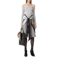GREY MELANGE Body avec foulard en soie à imprimé singe