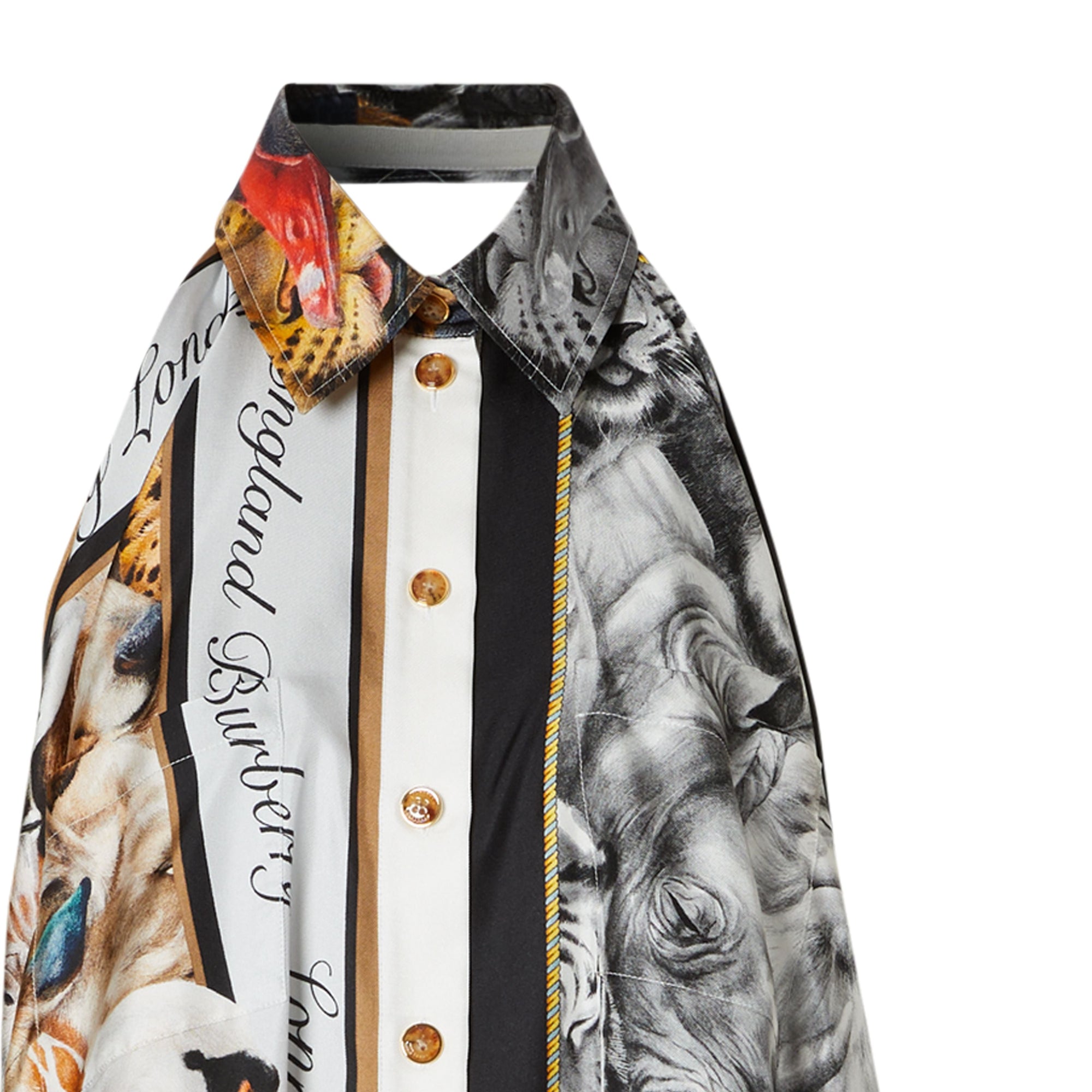 Body avec foulard en soie à imprimé animalier - Camaïeu de gris