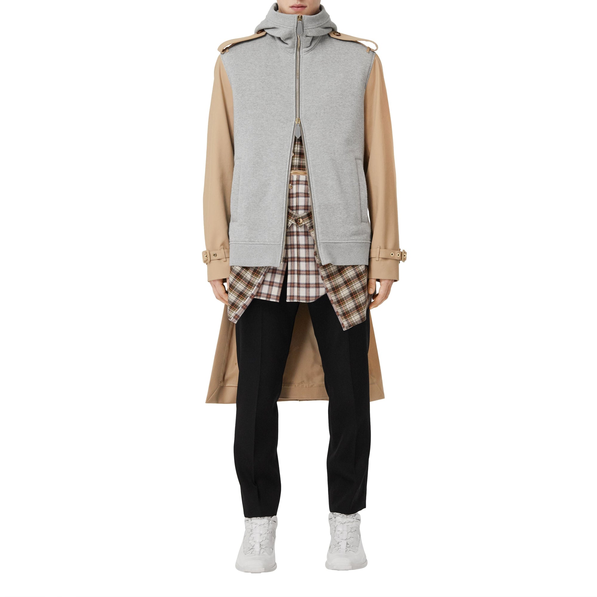 SOFT FAWN Trench déstructuré en coton et jersey