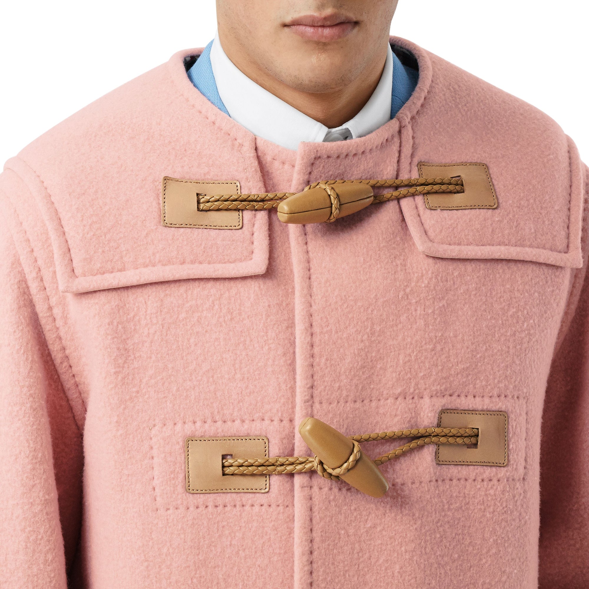 DUSTY PINK Duffle-coat en laine feutrée avec Vintage check
