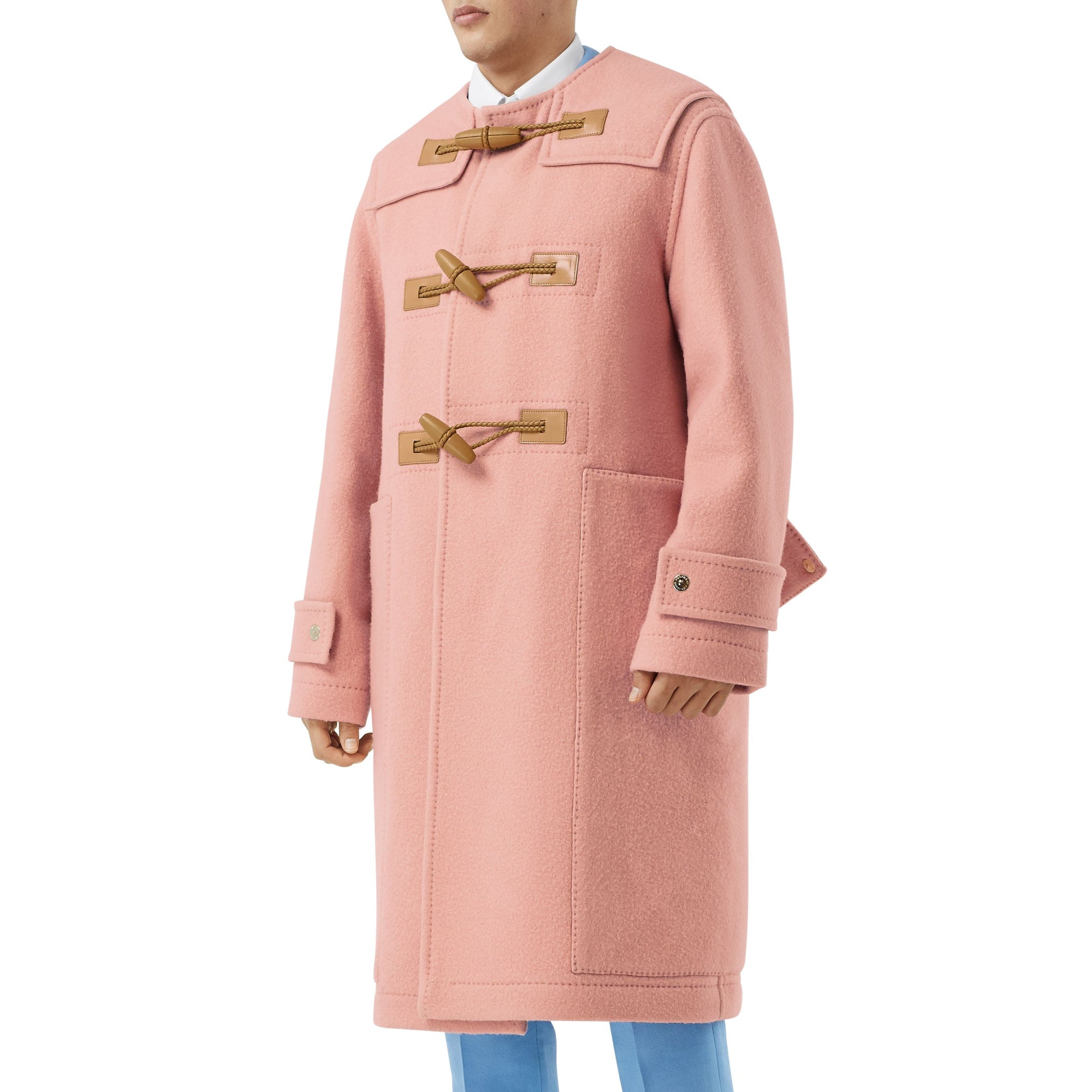 DUSTY PINK Duffle-coat en laine feutrée avec Vintage check