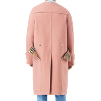 DUSTY PINK Duffle-coat en laine feutrée avec Vintage check