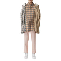 CAMEL CHECK Chemise déstructurée en flanelle de coton check