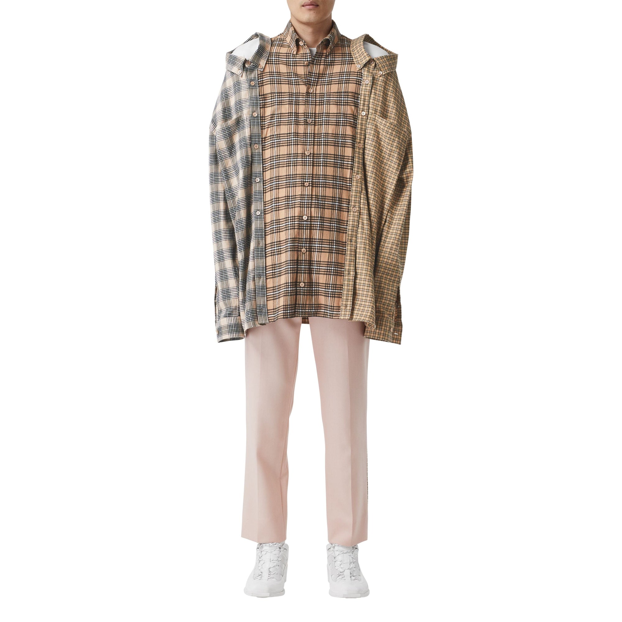 CAMEL CHECK Chemise déstructurée en flanelle de coton check