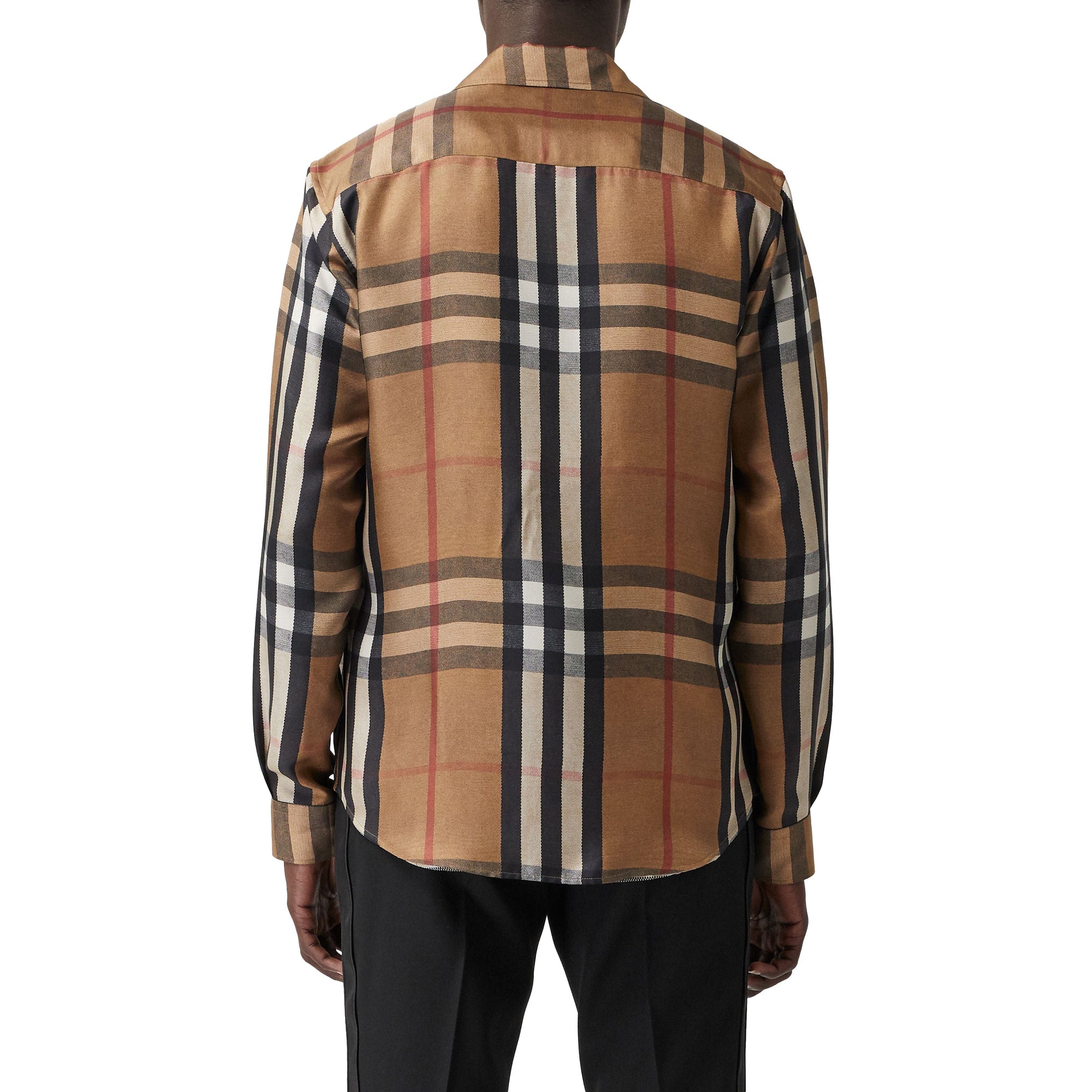 BIRCH BROWN CHECK Chemise déstructurée en sergé de soie check