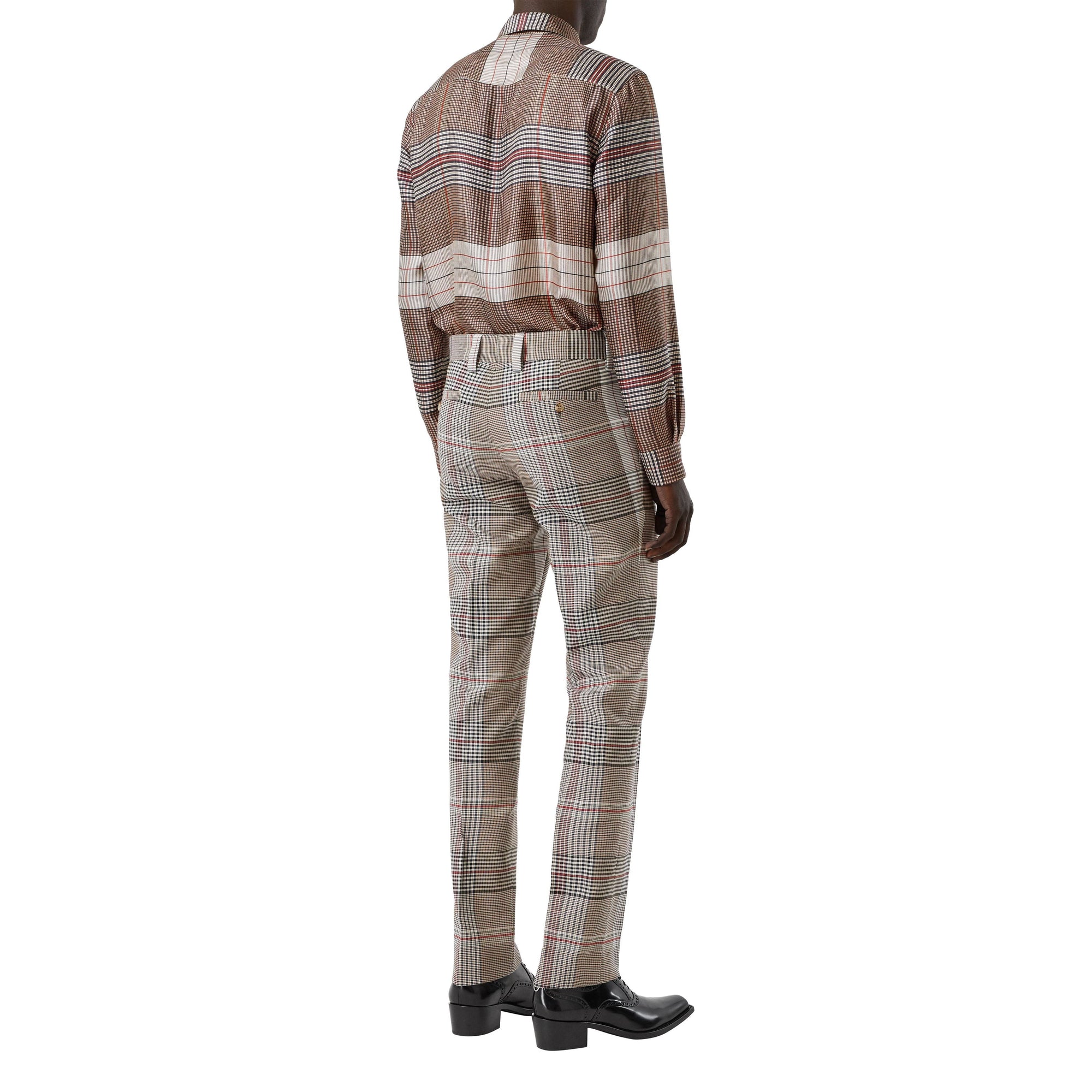 BUTTERMILK CHECK Chemise classique en sergé de soie check