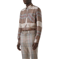 BUTTERMILK CHECK Chemise classique en sergé de soie check