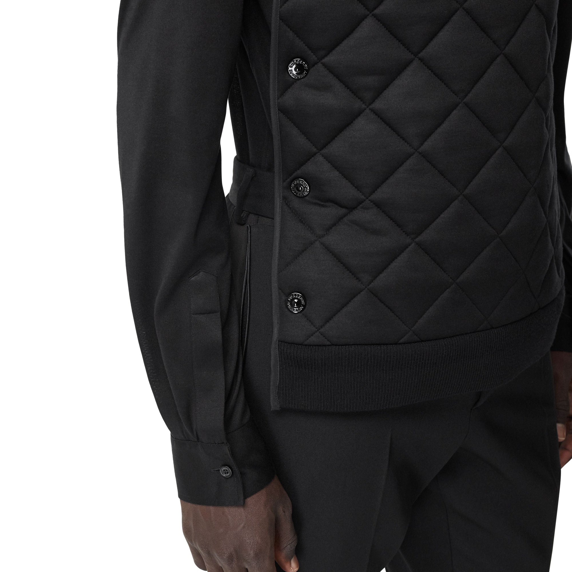 BLACK Chemise en jersey de soie avec panneau matelassé amovible
