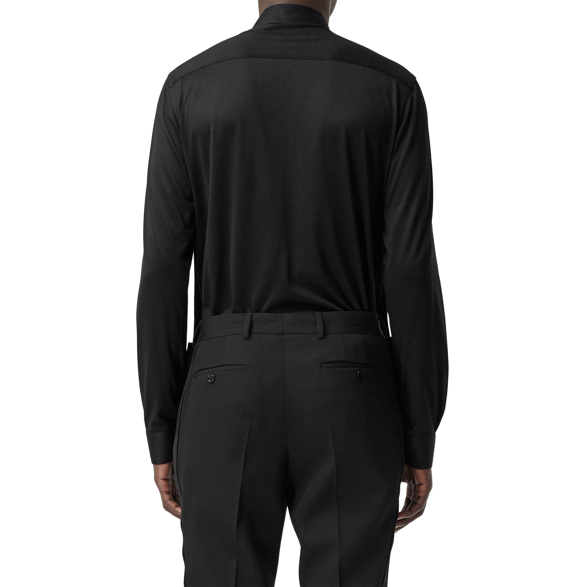BLACK Chemise en jersey de soie avec panneau matelassé amovible