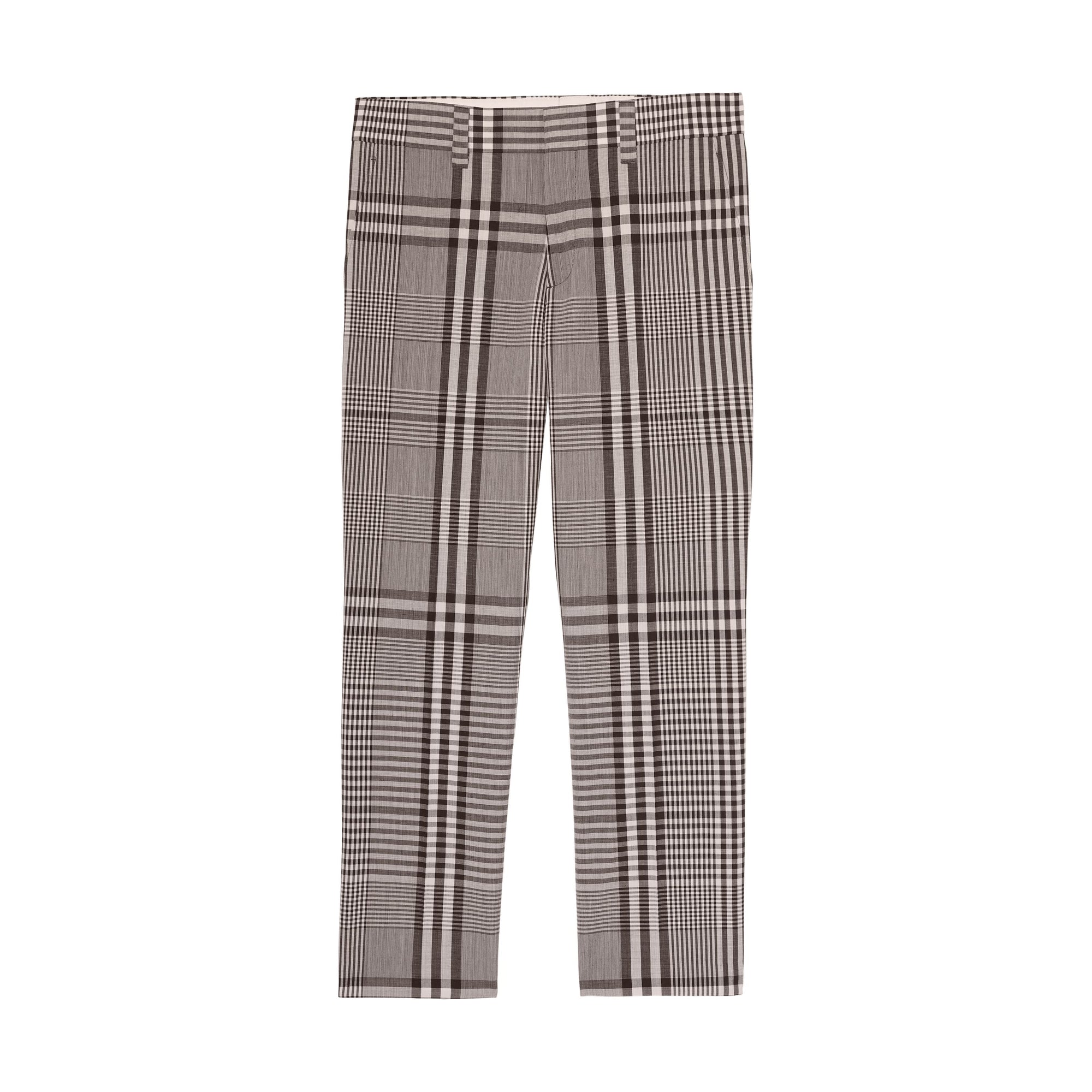 DARK BROWN CHK Pantalon de costume en laine technique check