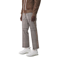 DARK BROWN CHK Pantalon de costume en laine technique check