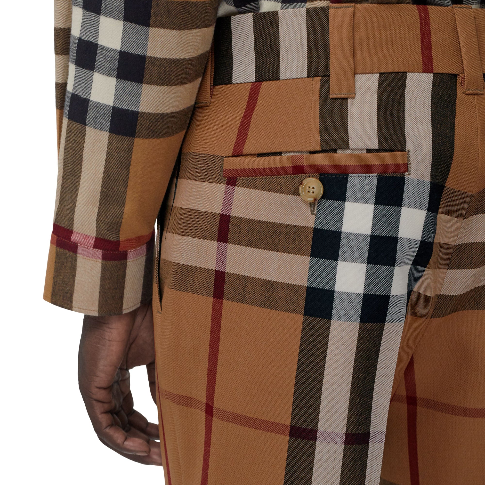BIRCH BROWN CHECK Pantalon de costume en laine House Check