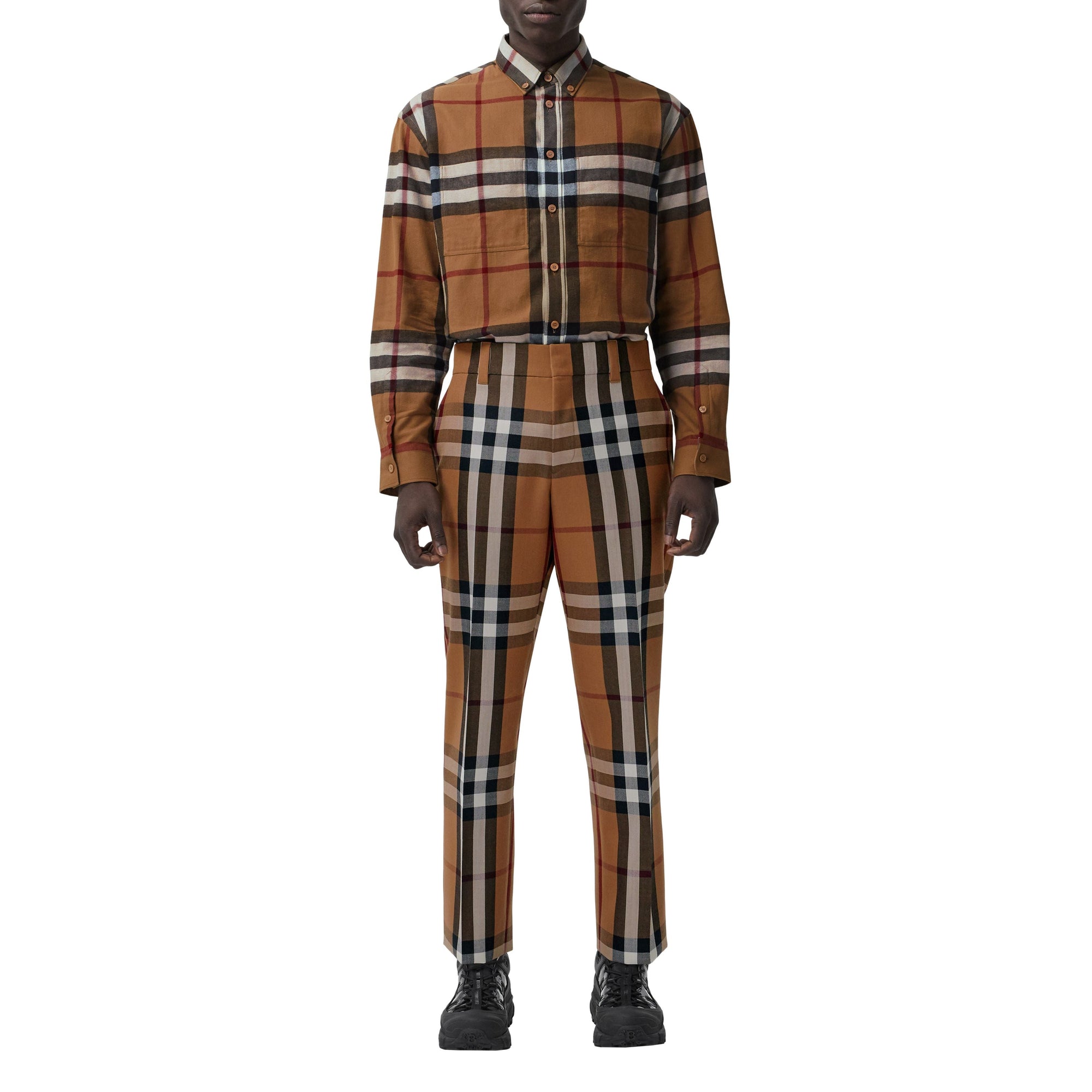 BIRCH BROWN CHECK Pantalon de costume en laine House Check
