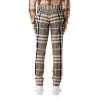 DUSTY SAND IP PTTN Pantalon de costume slim en coton technique check