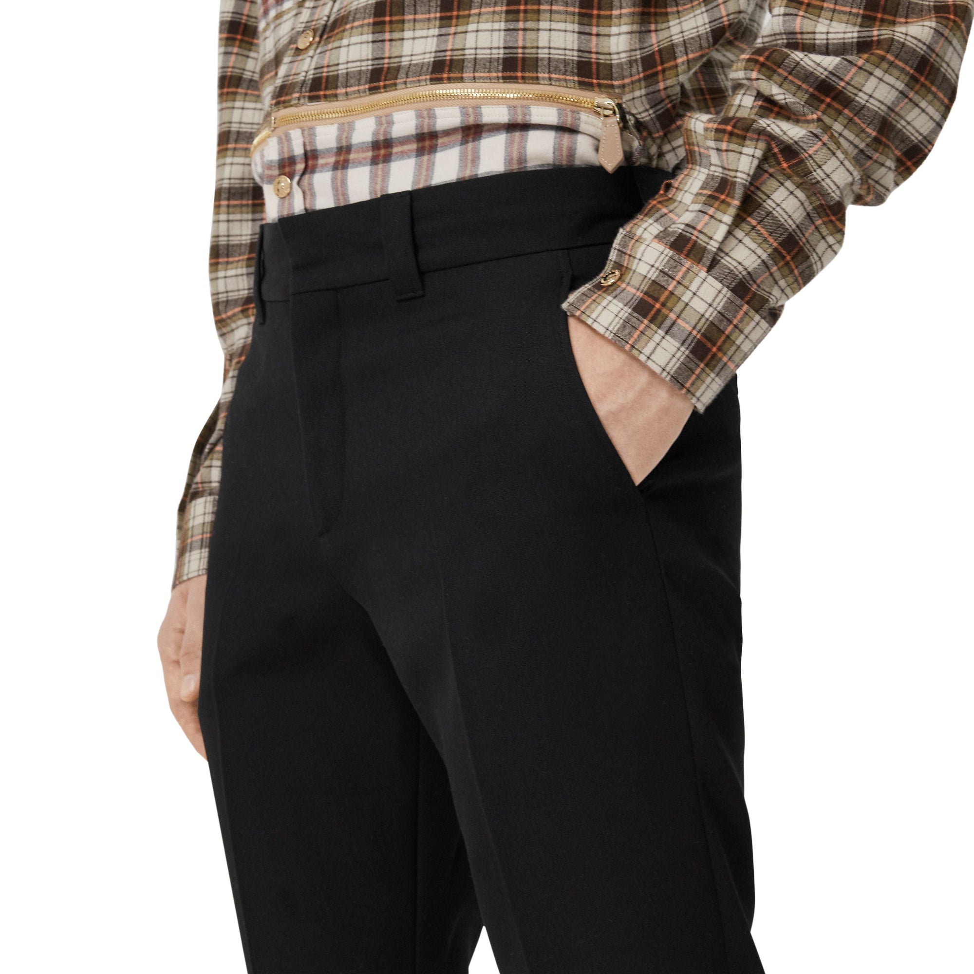 BLACK Pantalon en laine grain de poudre