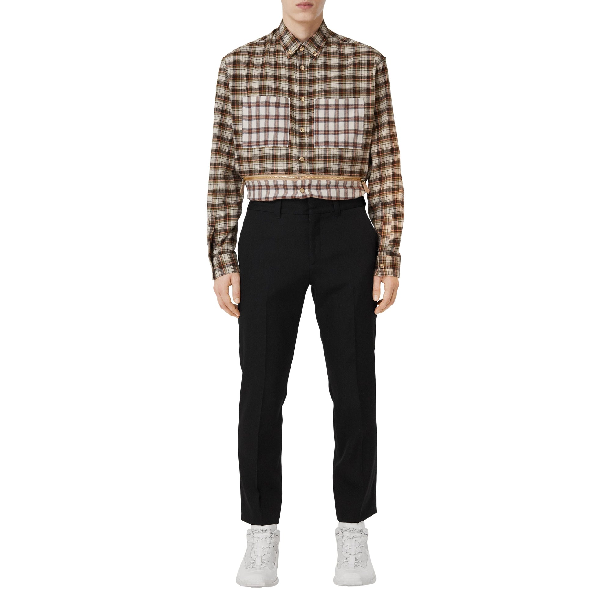 BLACK Pantalon en laine grain de poudre