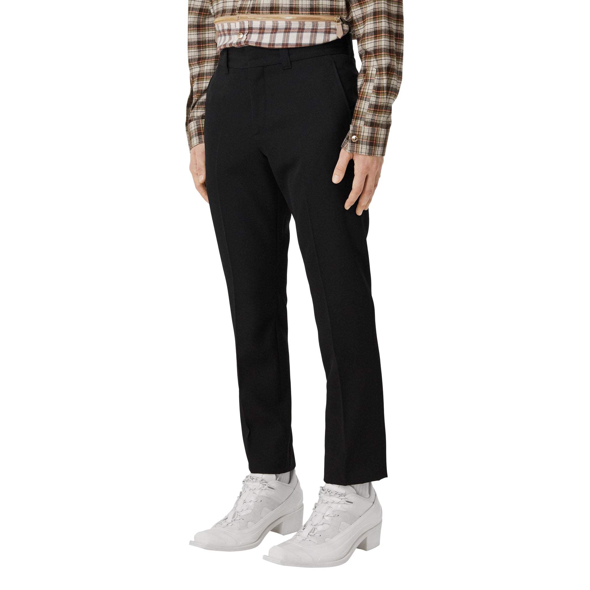 BLACK Pantalon en laine grain de poudre